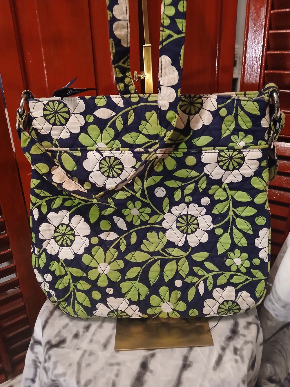 Vera Bradley Navy Floral Quilted Crossbody Bag - Picture 5 of 7